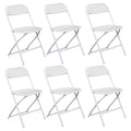 6pcs Injection Molding Classic Garden Plastic Folding Chair White