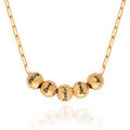 Custom Engraved Lucky Bead Necklace | Personalized Titanium Steel Charm | 17.7" Chain