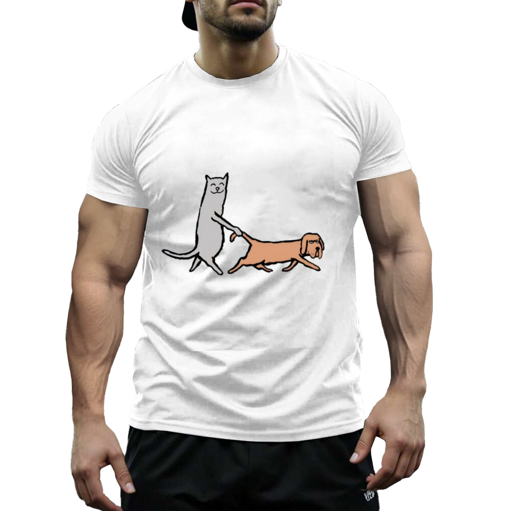US STOCK FREE SHIPPING 180g Cotton My Cute Dog & Cat Niche Design T-Shirt US 3-5 Days Delivered