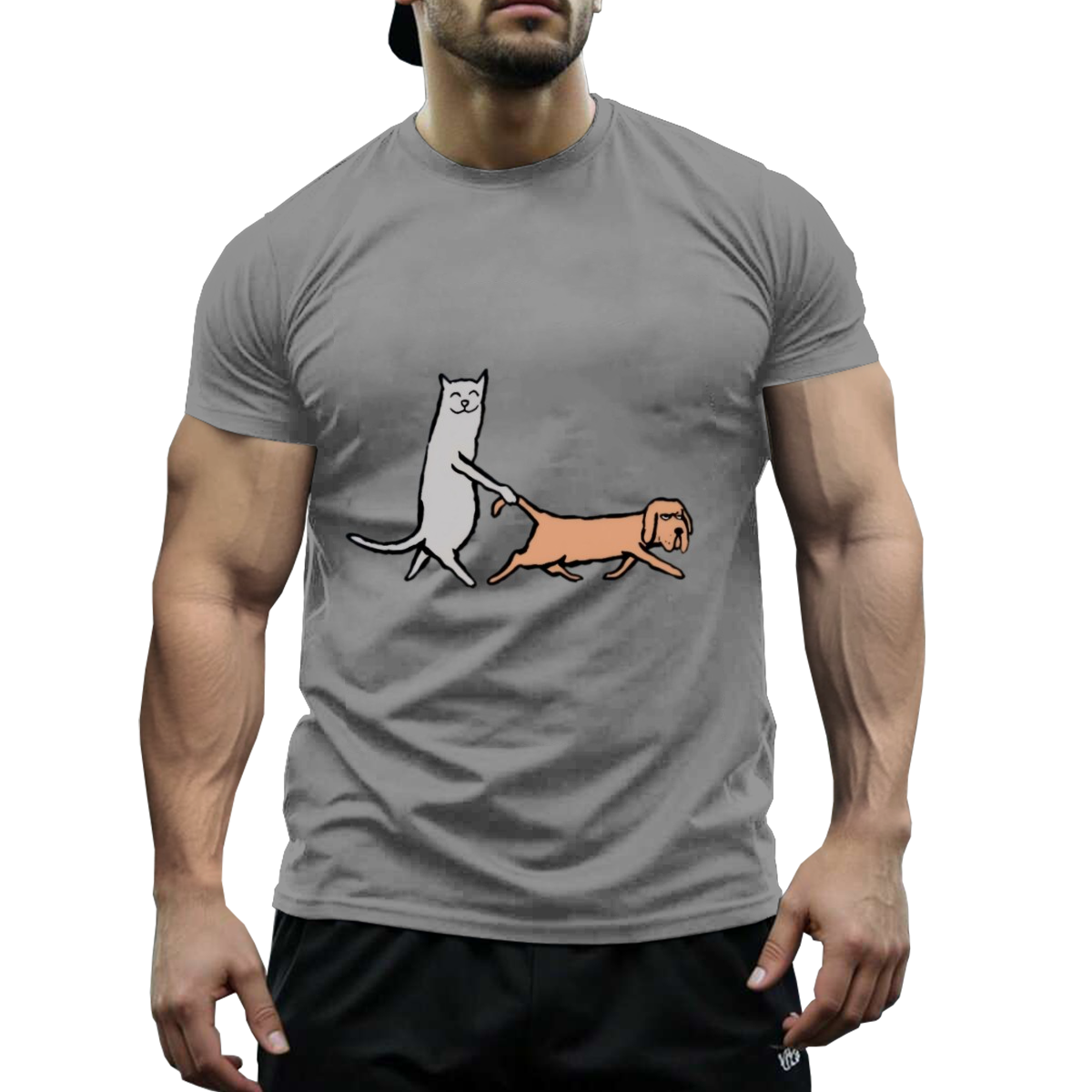 US STOCK FREE SHIPPING 180g Cotton My Cute Dog & Cat Niche Design T-Shirt US 3-5 Days Delivered