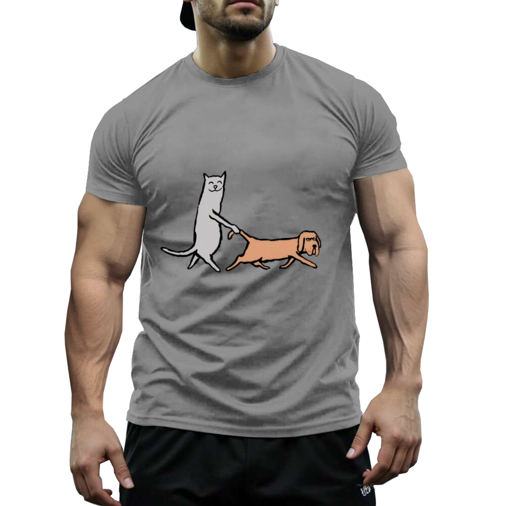 US STOCK FREE SHIPPING 180g Cotton My Cute Dog & Cat Niche Design T-Shirt US 3-5 Days Delivered