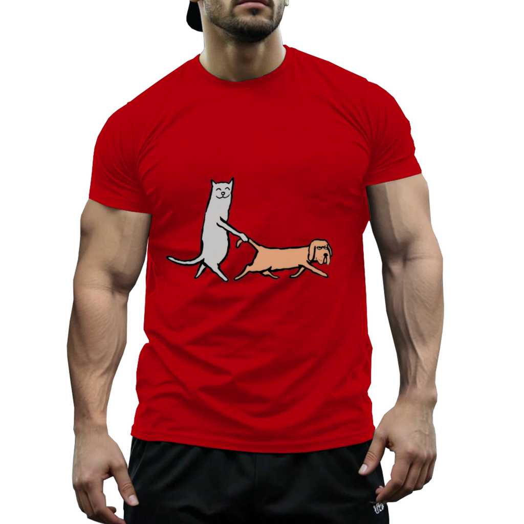 US STOCK FREE SHIPPING 180g Cotton My Cute Dog & Cat Niche Design T-Shirt US 3-5 Days Delivered