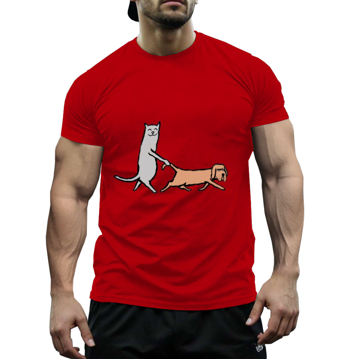 US STOCK FREE SHIPPING 180g Cotton My Cute Dog & Cat Niche Design T-Shirt US 3-5 Days Delivered