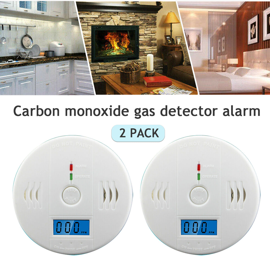 FREE SHIPPING（2 Pack）LCD Display CO Carbon Monoxide Gas Detector Device Home Safety Alarm Detector  (US Logistics only For USPS please do not list products without required qualifications