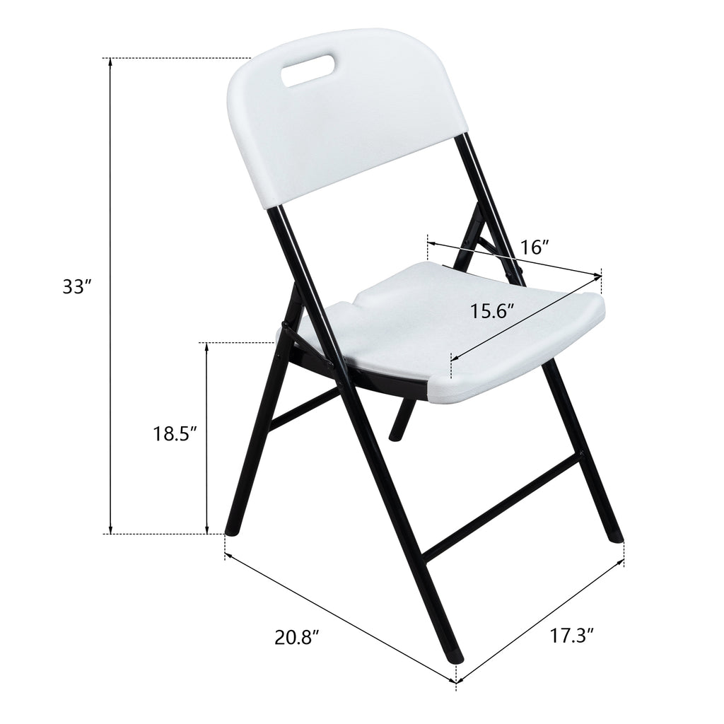 4pcs 47*54*84cm  Garden Plastic Folding Chair White