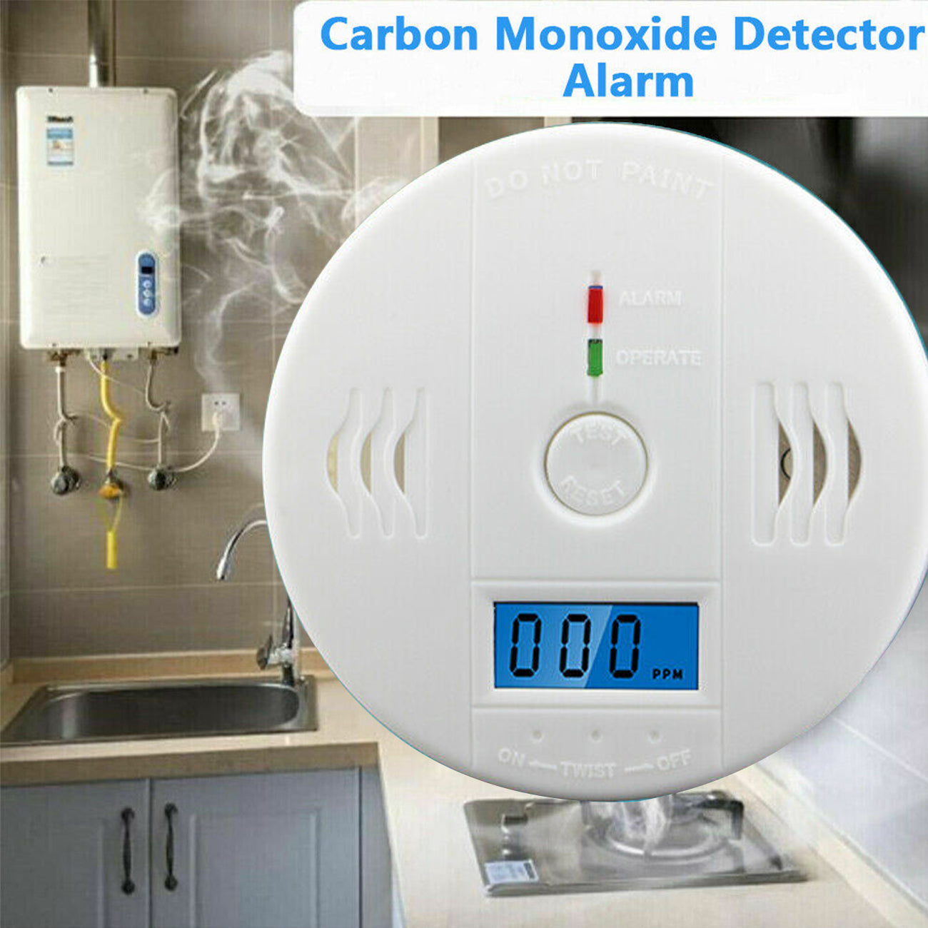 FREE SHIPPING LCD Display CO Carbon Monoxide Gas Detector Device Home Safety Alarm Detector