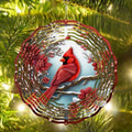 US STOCK FREE SHIPPING Vibrant Red Cardinal Wind Spinner & Mandala Wind Chime - Outdoor Metal Hanging Decor for Garden Patio | Thanksgiving Christmas Decoration