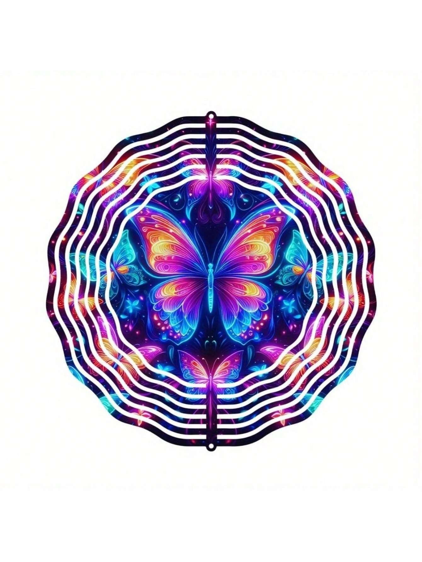 US STOCK FREE SHIPPING 3D Metal Blue Butterfly Wind Spinner: Yard and Garden Decoration, 25.4cm Kinetic Outdoor Spinner, Spinfinity Wind Sculpture, No Feather, Classic Style