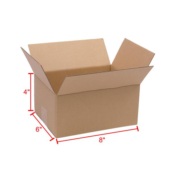 100-Pack Corrugated Shipping Boxes 8x6x4" – Yellow Cardboard Mailer Boxes for Shipping, Packing & Storage | Free US Shipping