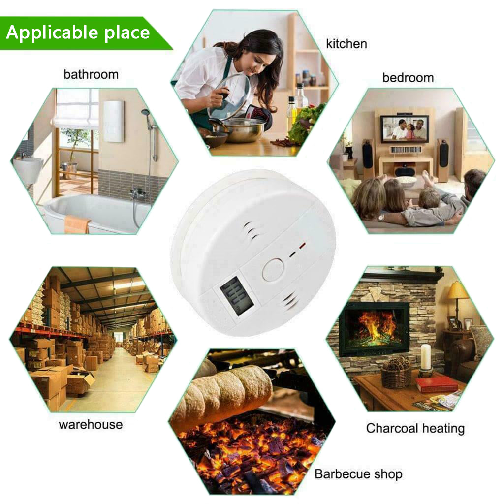 FREE SHIPPING LCD Display CO Carbon Monoxide Gas Detector Device Home Safety Alarm Detector