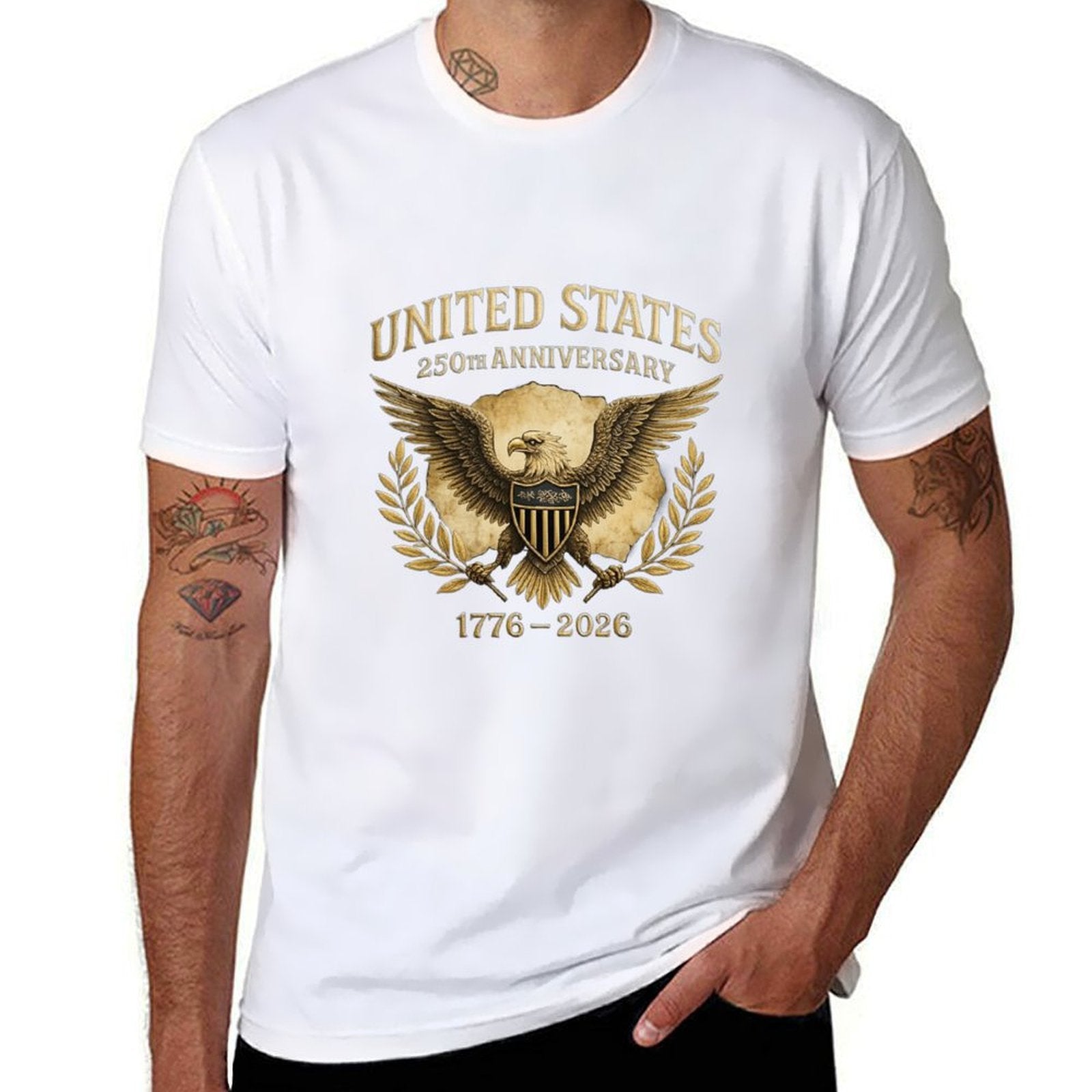 US STOCK US MAIN AREA FREE SHIPPING FASHION 250 YEARS T-SHIRT