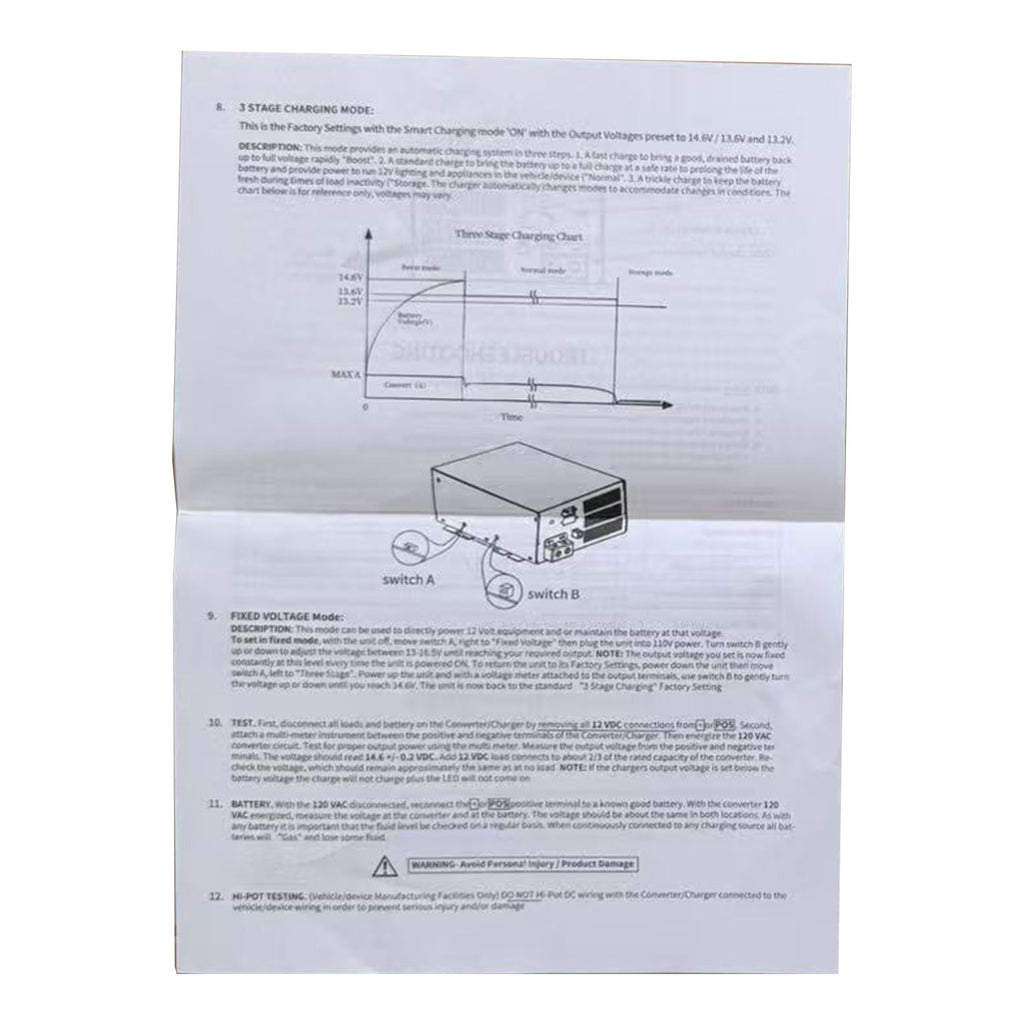 US STOCK FREE SHIPPING White PM3-75LK 75 Amp Power Converter 12 Volt Power Supply w/LED Indicator Light