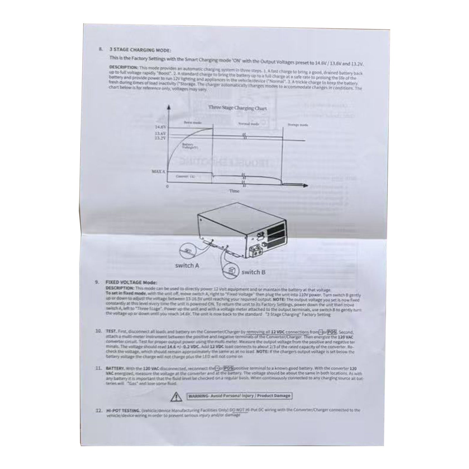 US STOCK FREE SHIPPING White PM3-75LK 75 Amp Power Converter 12 Volt Power Supply w/LED Indicator Light