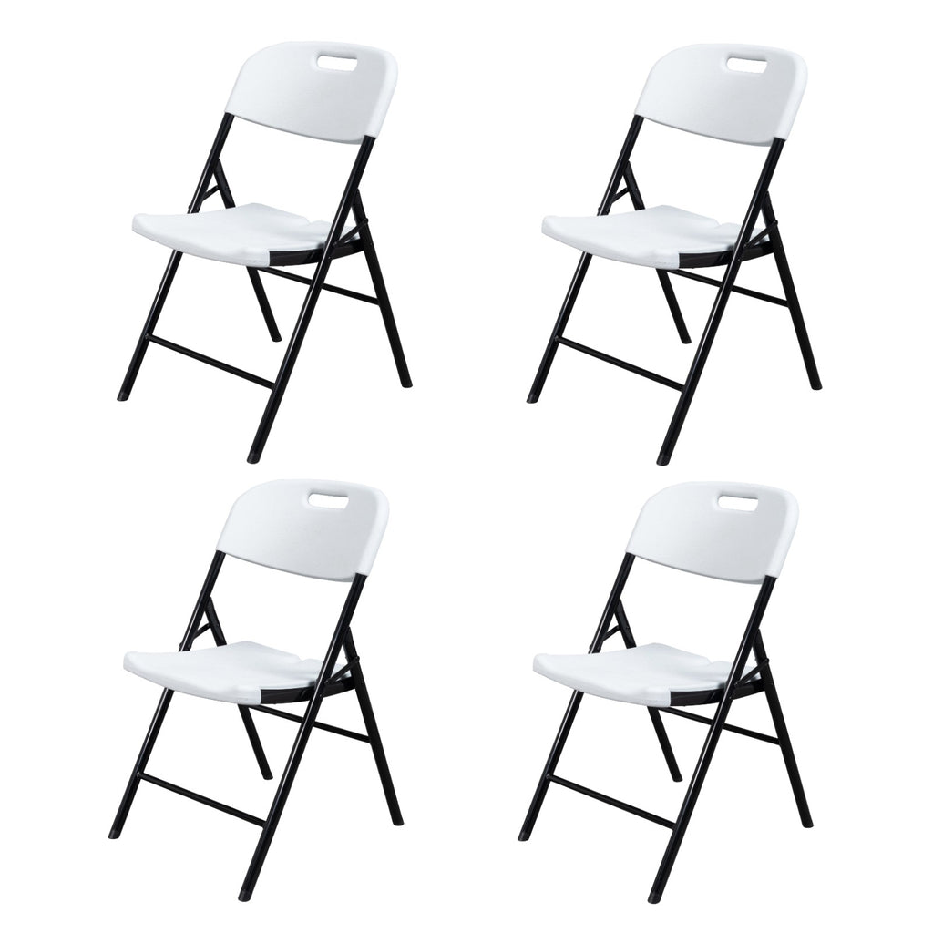 4pcs 47*54*84cm  Garden Plastic Folding Chair White