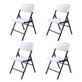 4pcs 47*54*84cm  Garden Plastic Folding Chair White