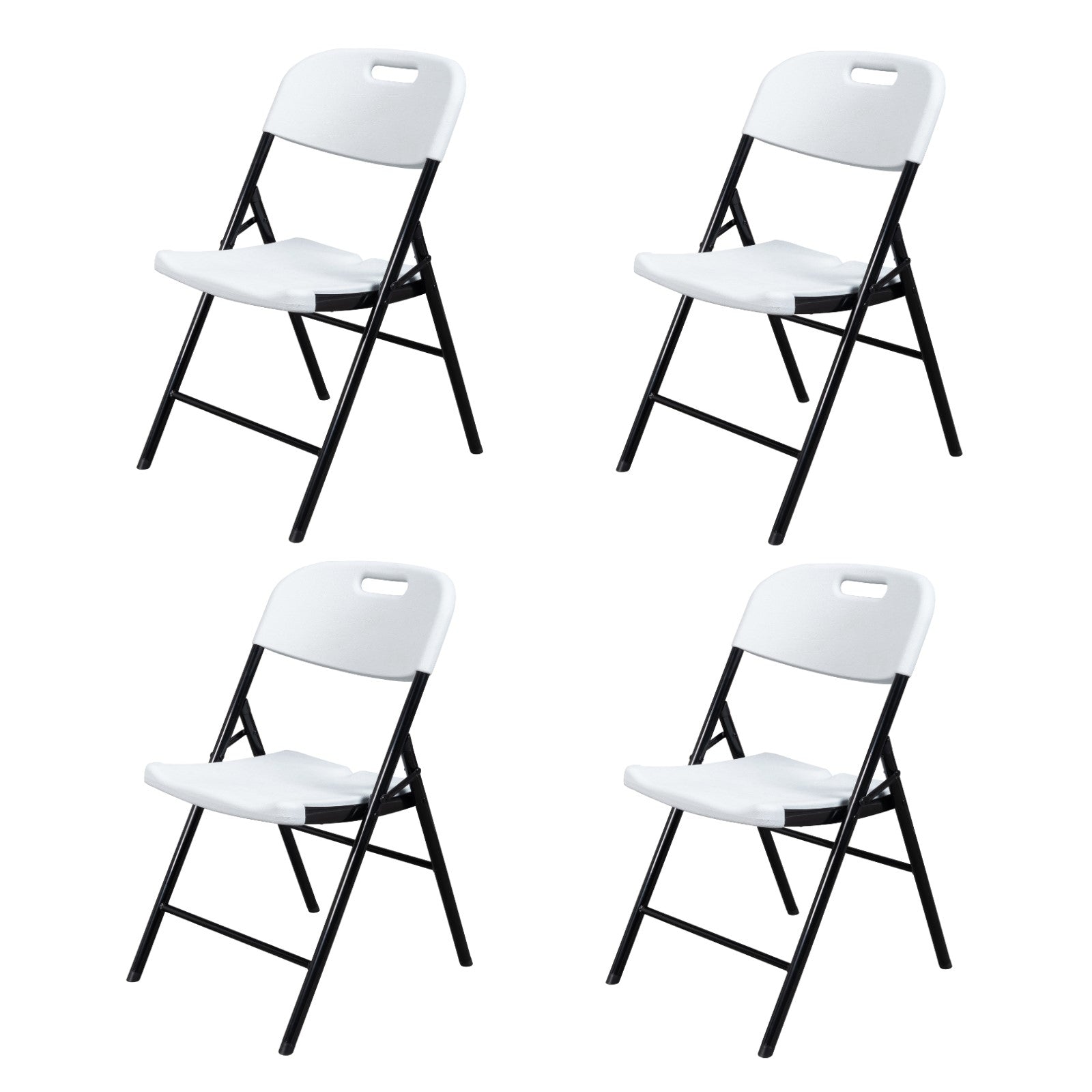 4pcs 47*54*84cm  Garden Plastic Folding Chair White